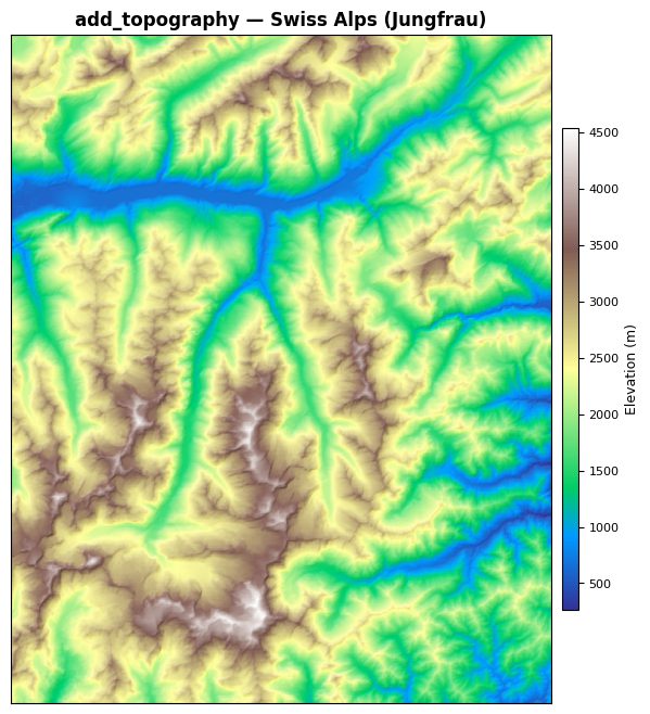 Swiss Alps topography around the Jungfrau