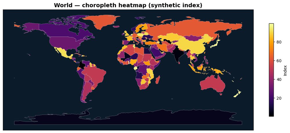 World point-density heat map